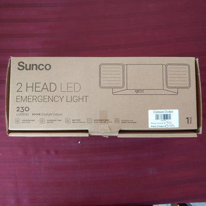 Lámpara de emergencia de 2 cabezales LED - Sunco (Nuevo)