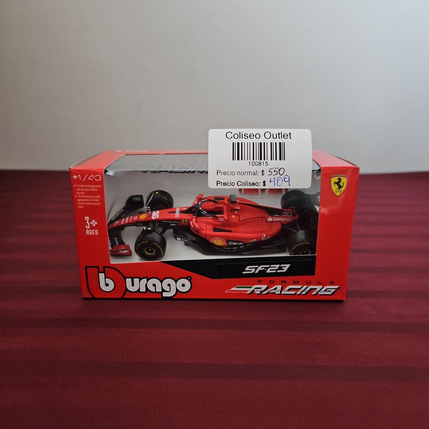 Carro de colección Ferrari SF-23 F1 - Bburago (Nuevo)