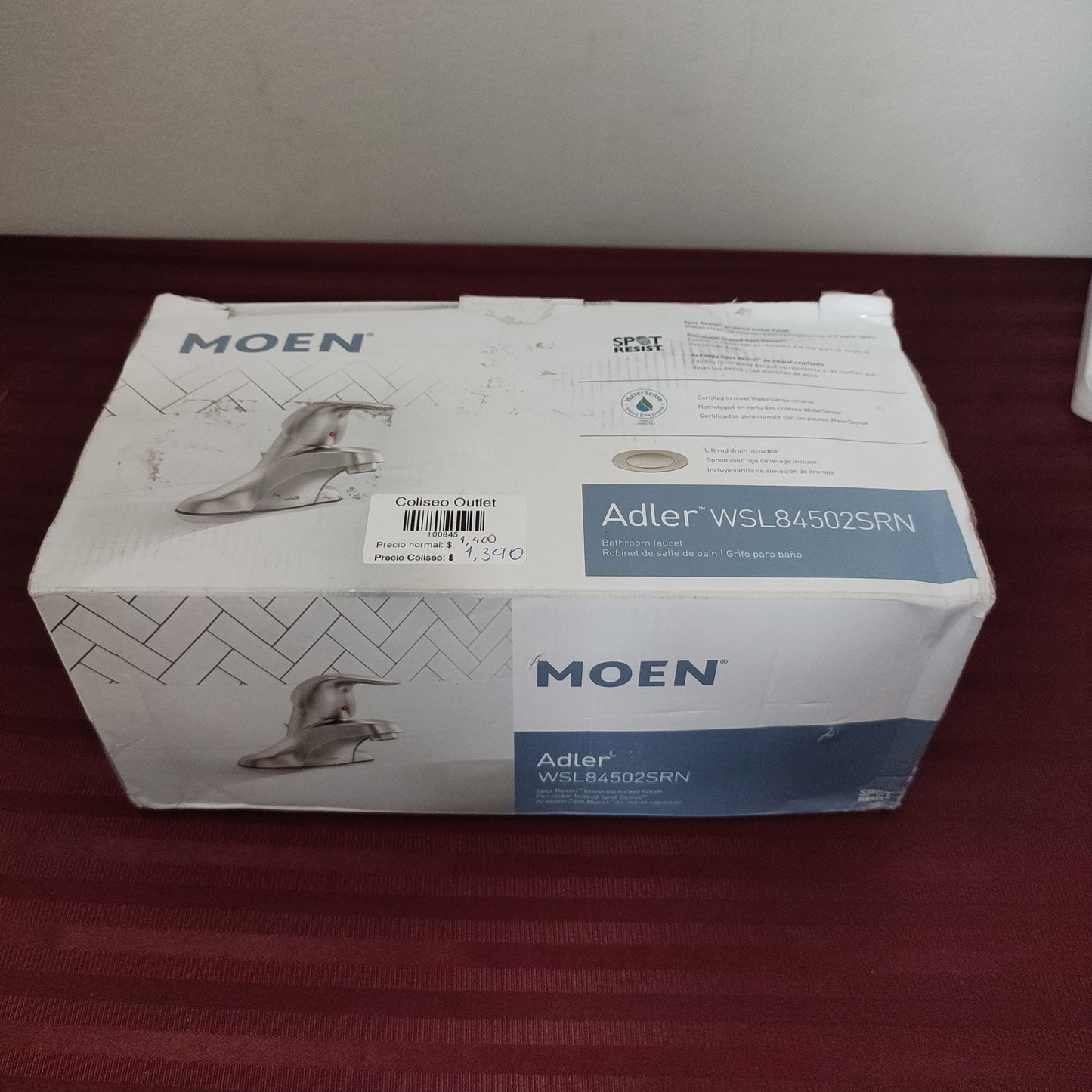 Llave mezcladora para lavabo - MOEN Adler (Nuevo, caja abierta)