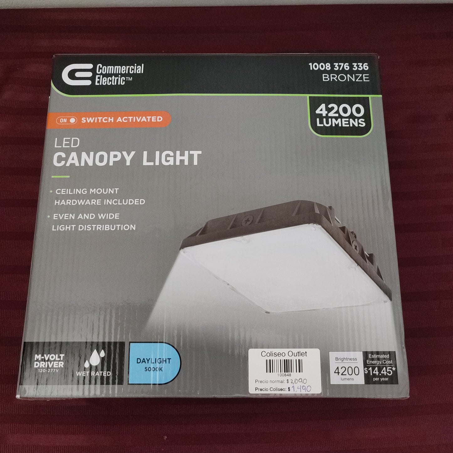 Lámpara de techo para exteriores LED - Commercial Electric (Nuevo, caja abierta)