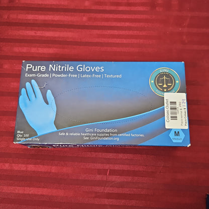 Caja de 100 guantes de Nitrilo color azul varias tallas - Gini Foundation (Nuevo)