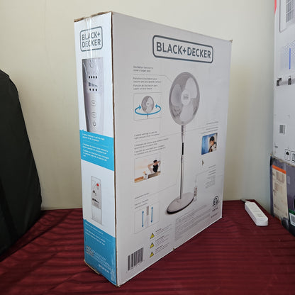 Ventilador de pedestal 16" con control remoto - Black+Decker (Nuevo, caja abierta)