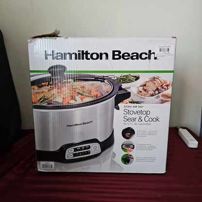 Olla extraíble de cocción lenta programable de 5.7 litros - Hamilton Beach (Nuevo, caja abierta)