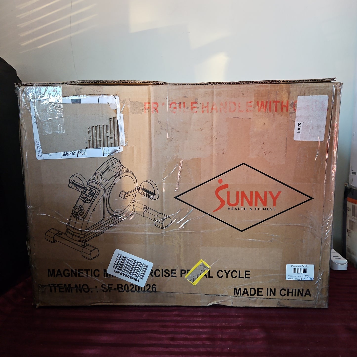 Mini bicicleta de ciclo de pedal magnético de ejercicio - Sunny Health & Fitness (Nuevo, caja abierta)