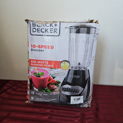 Licuadora de 10 velocidades jarra de vidrio - Black+Decker (Nuevo, caja abierta)