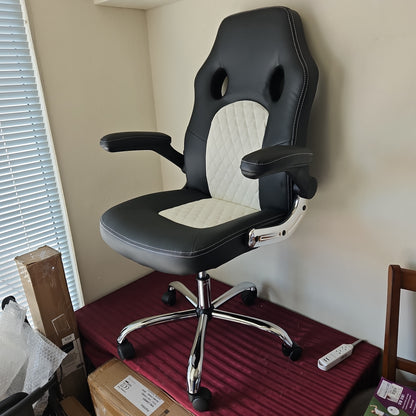 Silla gamer ergonómica color negro con blanco - FlexiSpot (Nuevo)