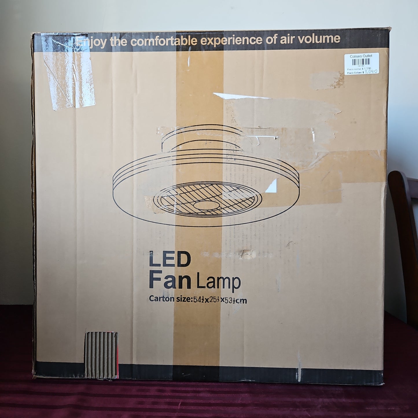 Ventilador de techo de 19" sin aspas con lámpara LED - Kviflon (Nuevo, caja abierta)