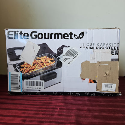 Freidora de aceite de 3.3 litros de acero inoxidable - Elite Gourmet (Nuevo, caja abierta)