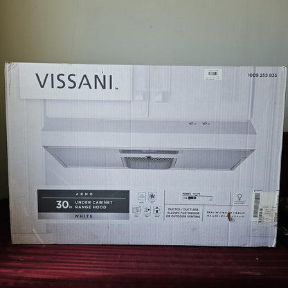 Campana de cocina de 30" convertible con extractor y luz - Vissani (Nuevo, caja abierta)