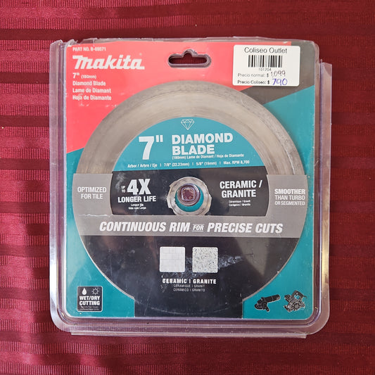 Disco de diamante 7" para cerámica o granito - Makita (Seminuevo)