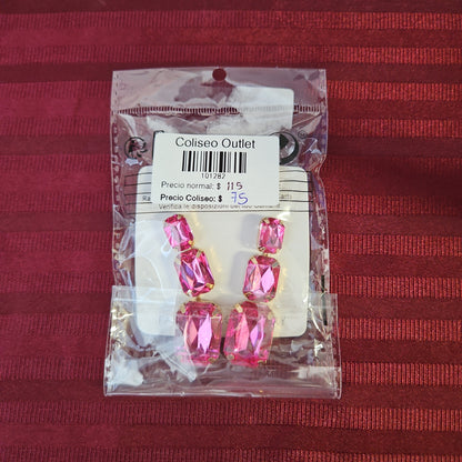 Aretes de noche color rosa (Nuevo)