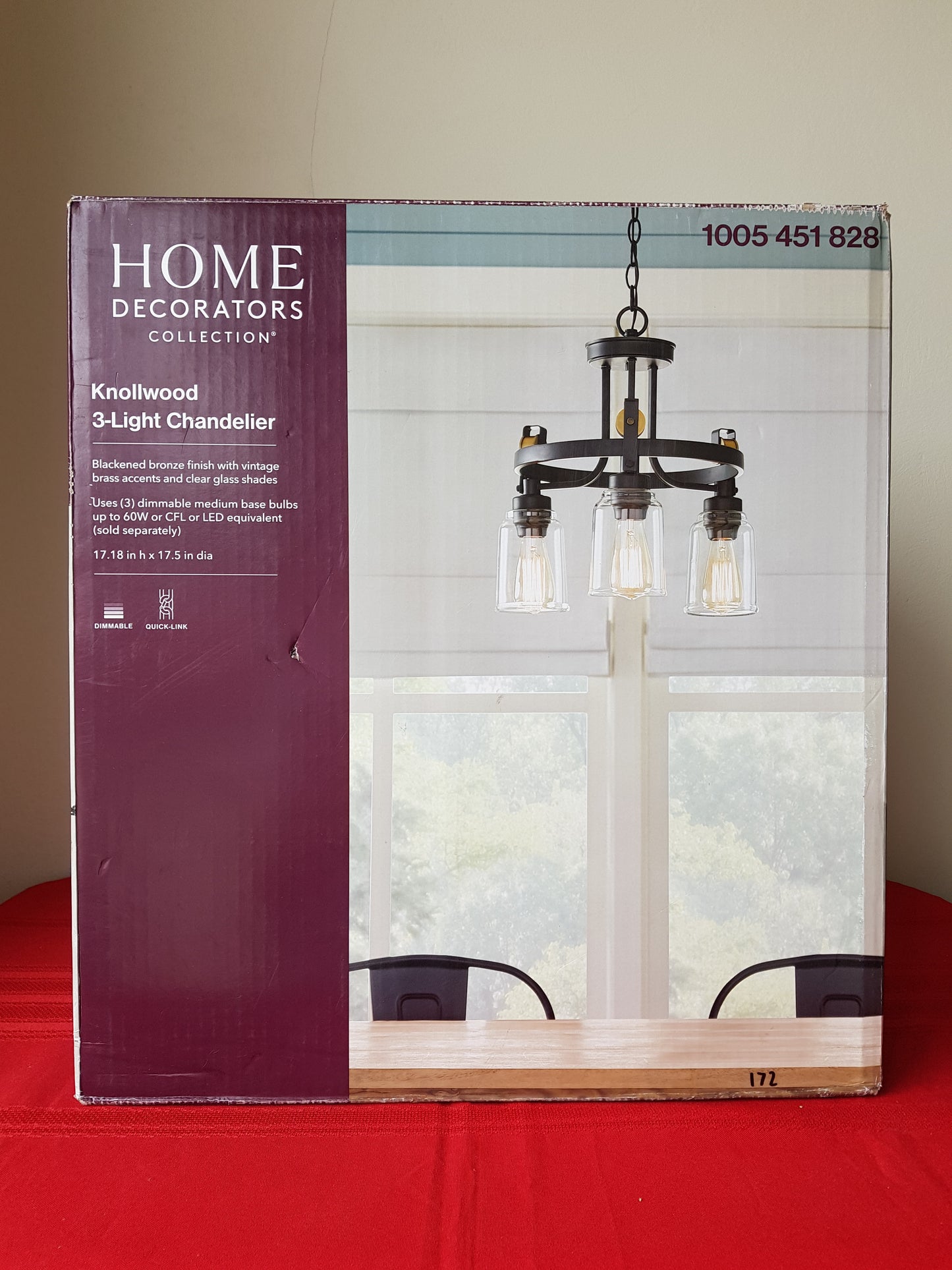 Candelabro de 3 luces - Home Decorators Knollwood Collection (Nuevo, caja abierta)