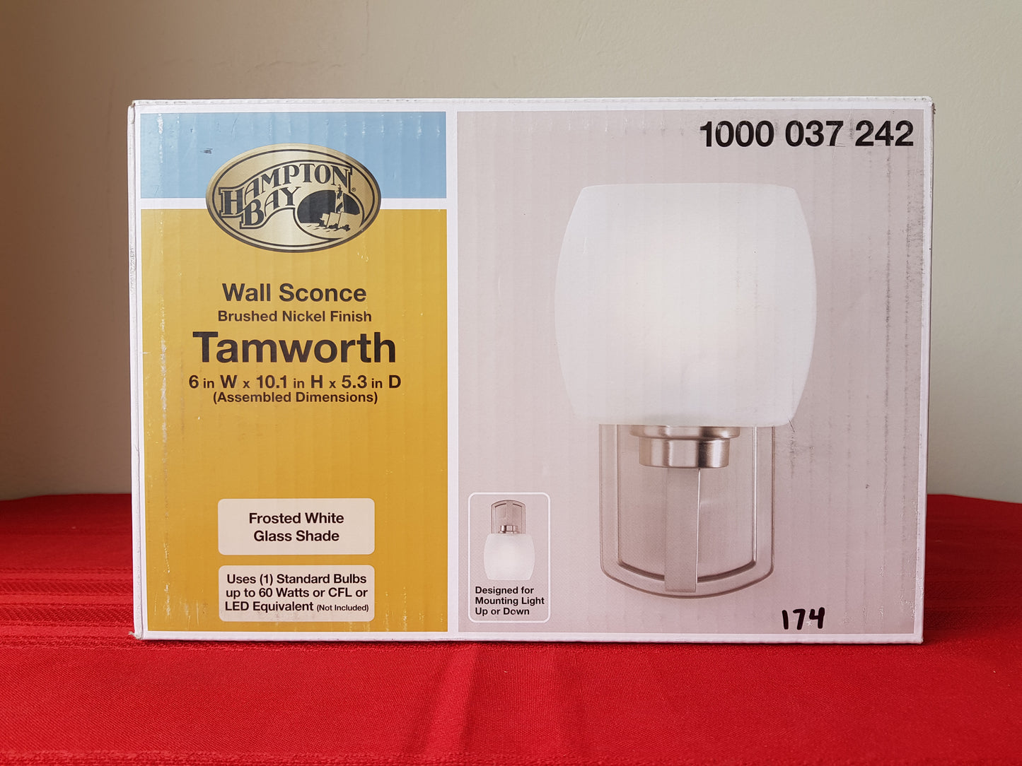 Lámpara de pared de 1 luz - Hampton Bay Tamworth (Nuevo, caja abierta)