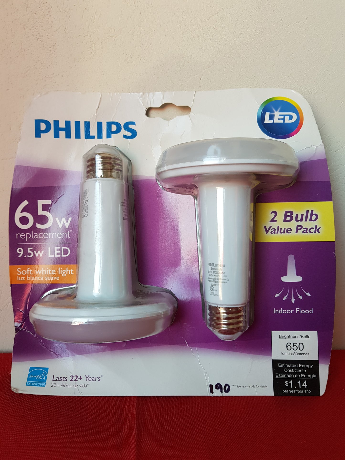 Paquete de 2 focos de 9.5 W LED - Philips (Nuevo)