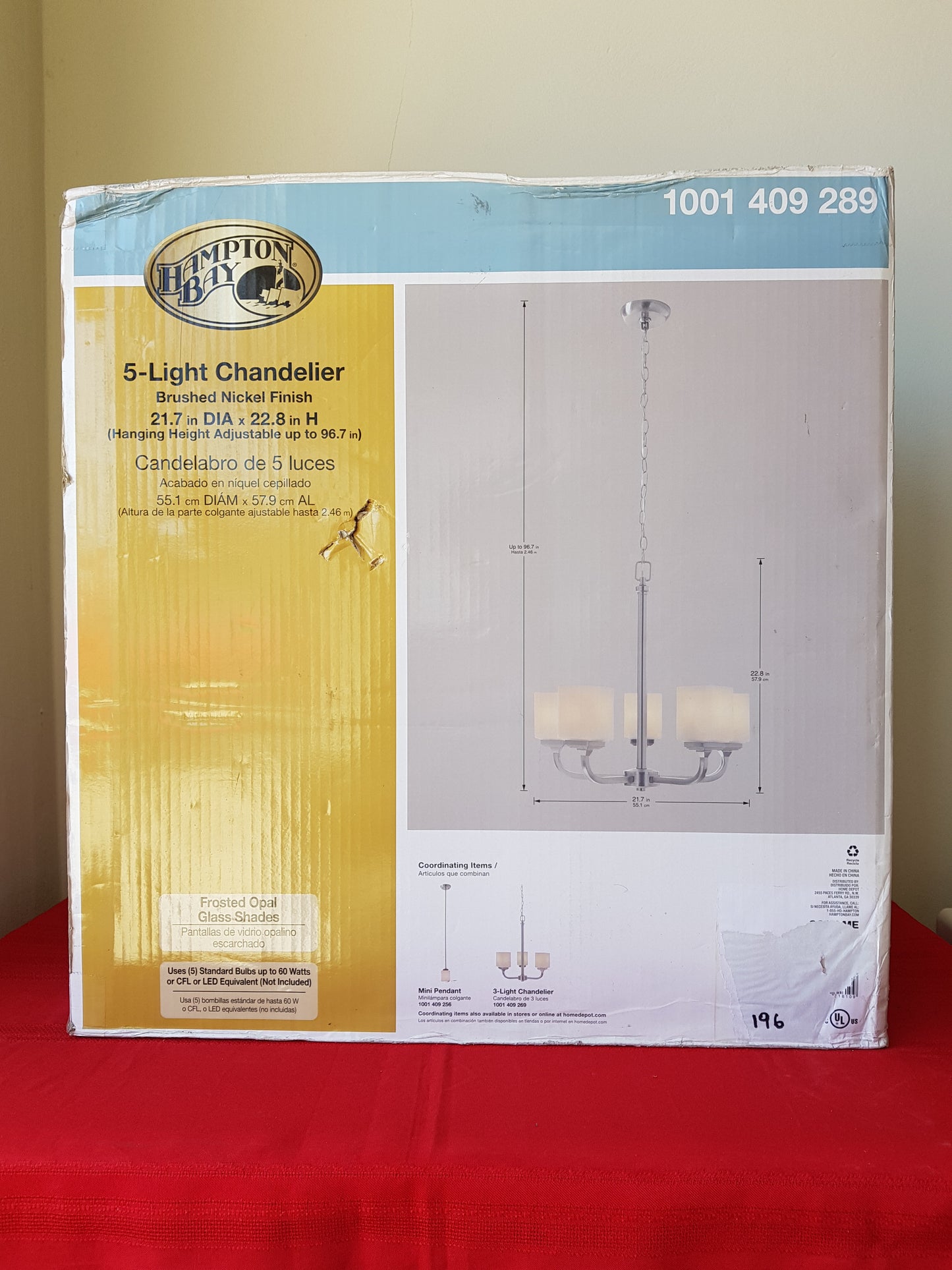 Candelabro de 5 luces - Hampton Bay (Nuevo, caja abierta)