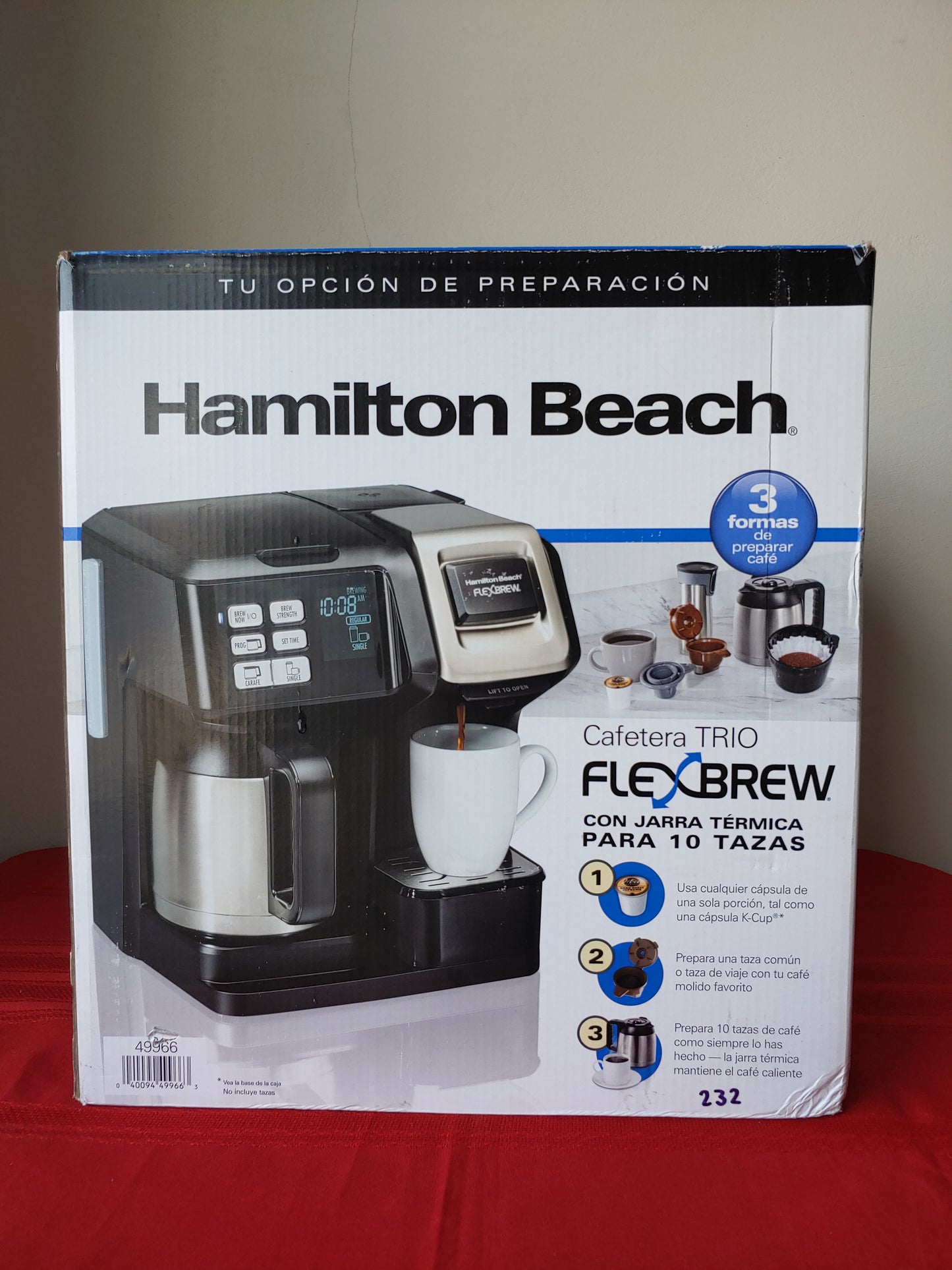 Cafetera programable TRIO FlexBrew con jarra térmica para 10 tazas - Hamilton Beach (Nuevo, caja abierta)