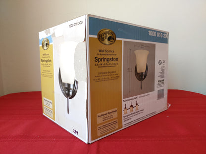 Lámpara de pared de 1 luz - Hampton Bay Springston (Nuevo, caja abierta)