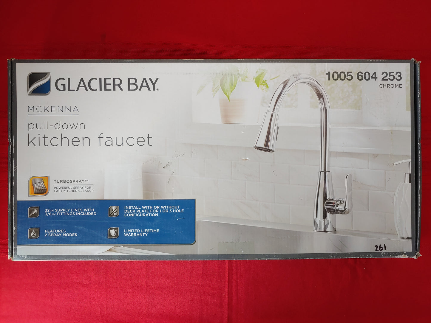 Llave mezcladora para fregadero retráctil - Glacier Bay McKenna (Nuevo, caja abierta)