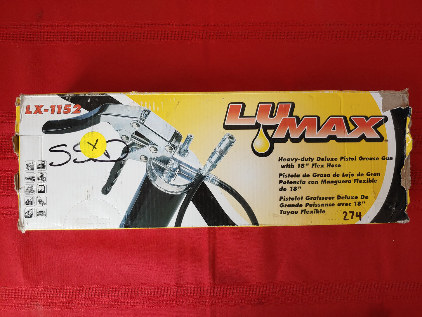 Grasera manual con manguera flexible de 18" - LuMax (Nuevo, caja abierta)