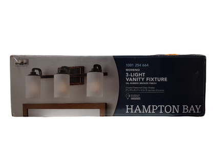 Lámpara de tocador de 3 luces - Hampton Bay Moreno (Nuevo, caja abierta)