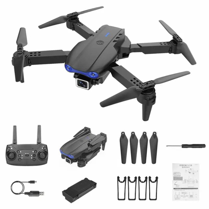 Dron plegable con doble cámara color negro - Foldable E99 (Nuevo)