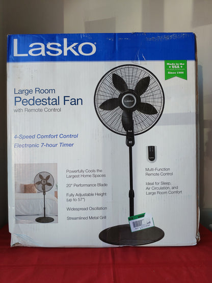 Ventilador de pedestal 20" con control remoto - Lasko (Nuevo, caja abierta)