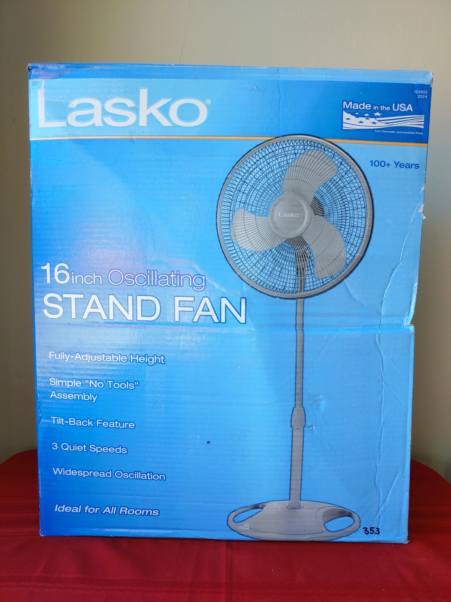 Ventilador de pedestal 16" - Lasko (Nuevo, caja abierta)