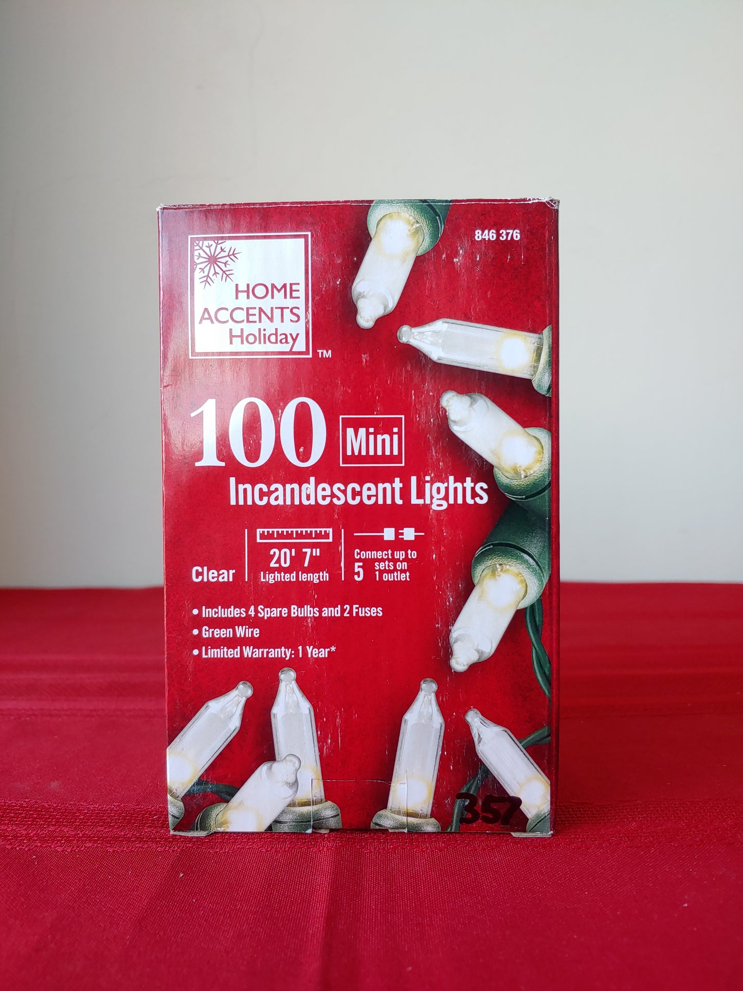 Serie de 100 luces navideñas incandescentes color blanco cálido - Home Accents Holiday  (Nuevo, caja abierta)