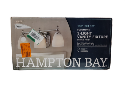 Lámpara de tocador de 3 luces - Hampton Bay Solomone (Nuevo, caja abierta)