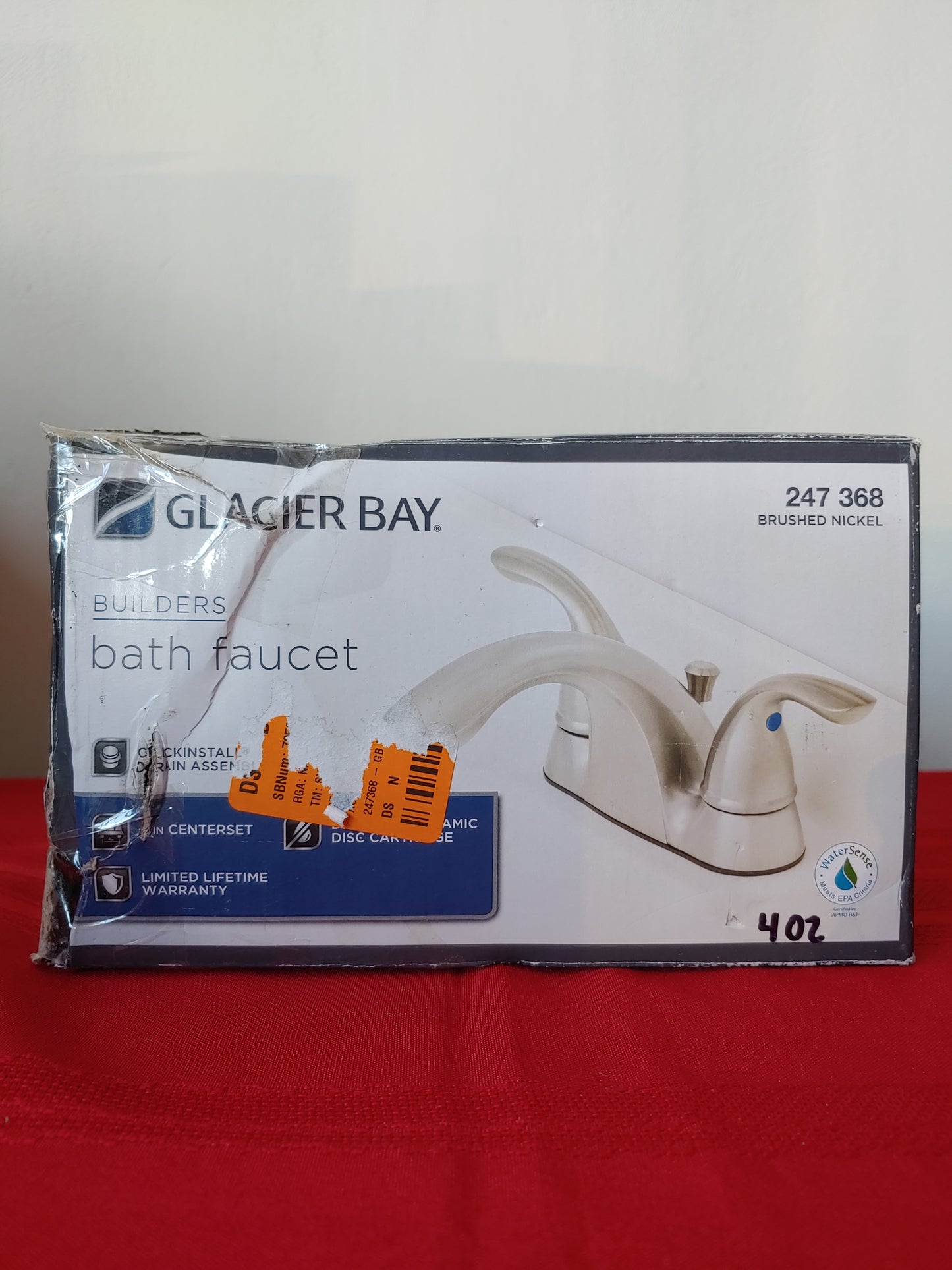 Llave mezcladora para lavabo - Glacier Bay Builders (Nuevo, caja abierta)