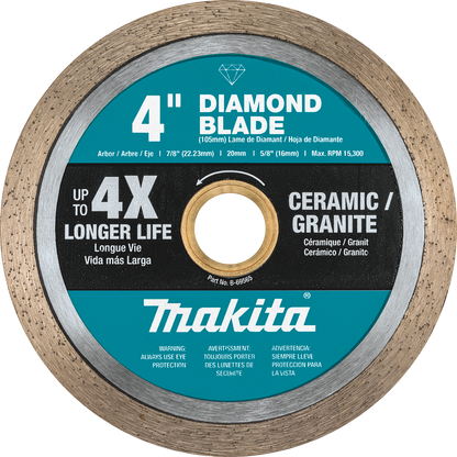 Disco de diamante 4" para cerámica o granito - Makita (Nuevo, empaque abierto)