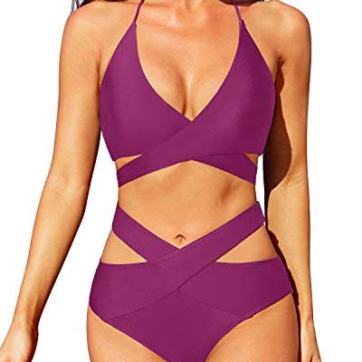 Conjunto de 2 piezas bikini color púrpura talla M - Holipick (Nuevo)