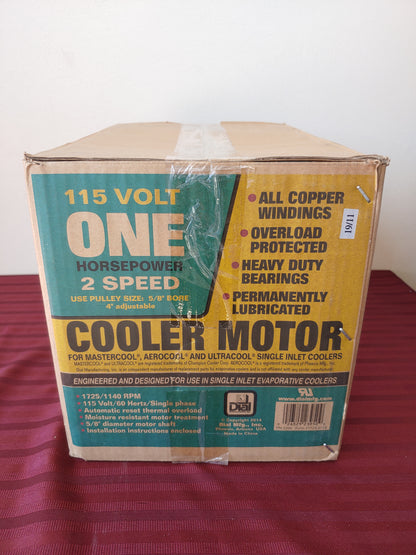 Motor para cooler 1 HP de 2 velocidades - Dial Mfg (Nuevo, caja abierta)