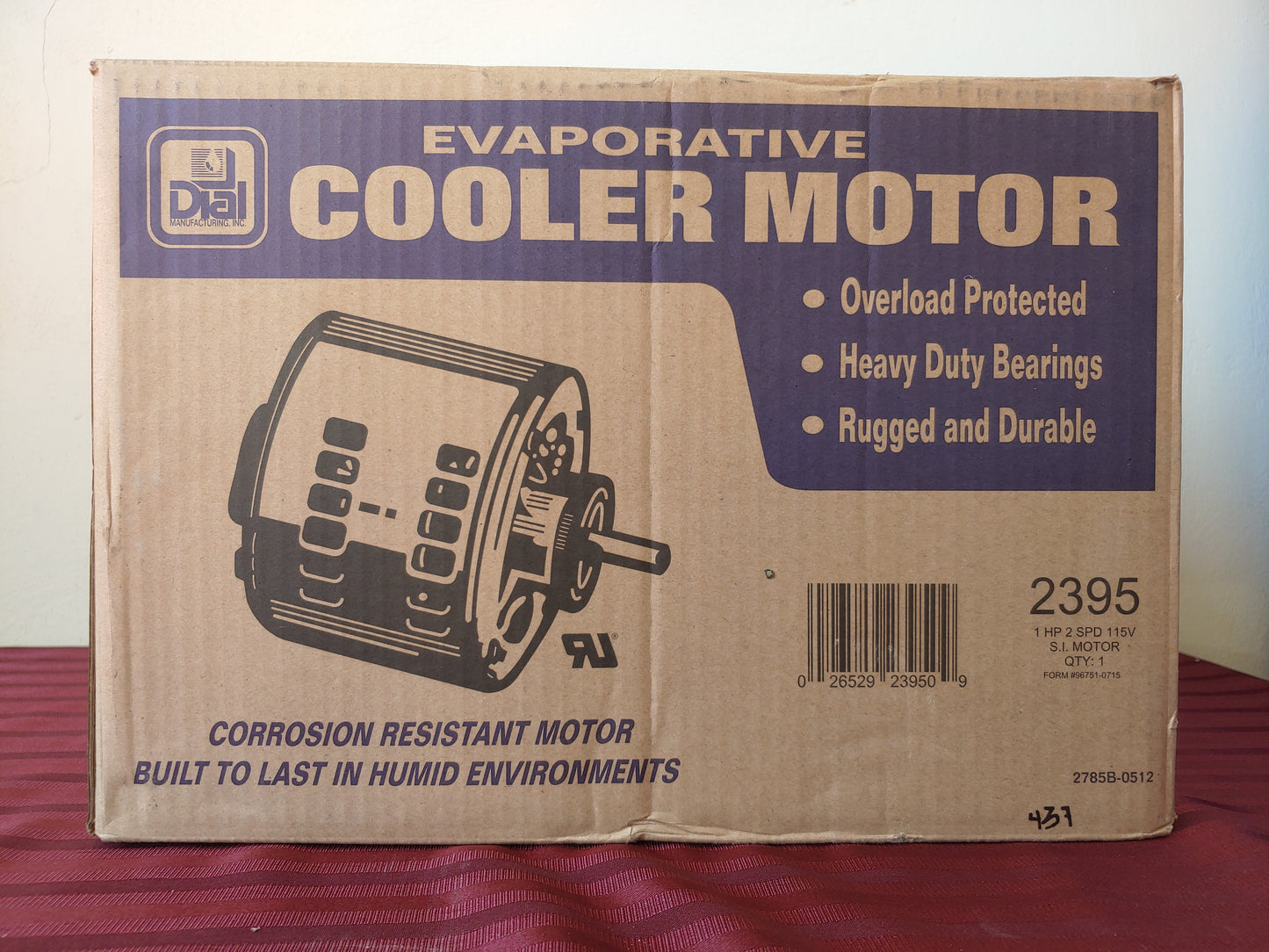 Motor para cooler 1 HP de 2 velocidades - Dial Mfg (Nuevo, caja abierta)