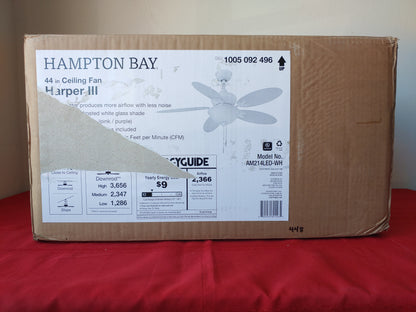 Ventilador de techo de 44" - Hampton Bay Harper III (Nuevo, caja abierta)