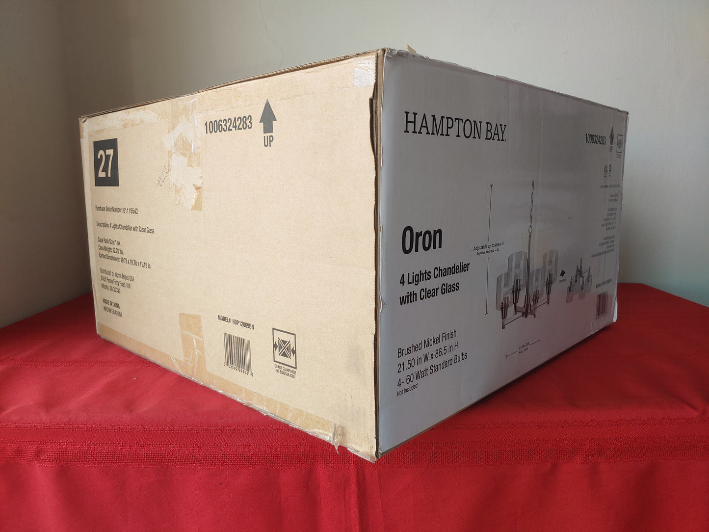 Candelabro de 4 luces - Hampton Bay Oron (Nuevo, caja abierta)