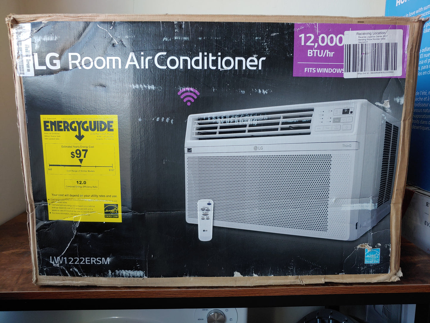 Aire acondicionado de ventana inteligente WiFi de 1 tonelada, 115 V - LG ThinQ (Nuevo, caja abierta)