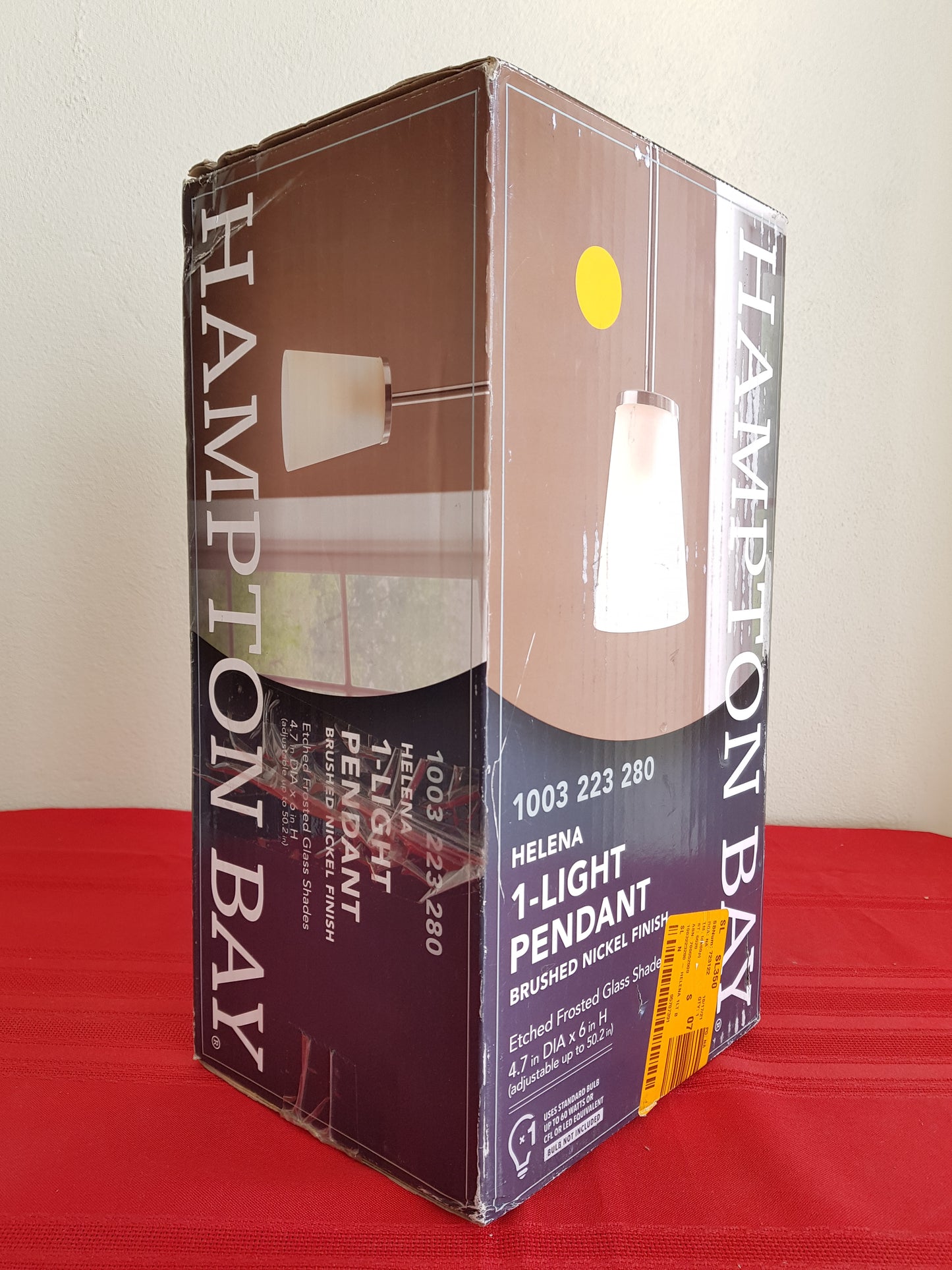 Lámpara colgante de 1 luz - Hampton Bay Helena (Nuevo, caja abierta)