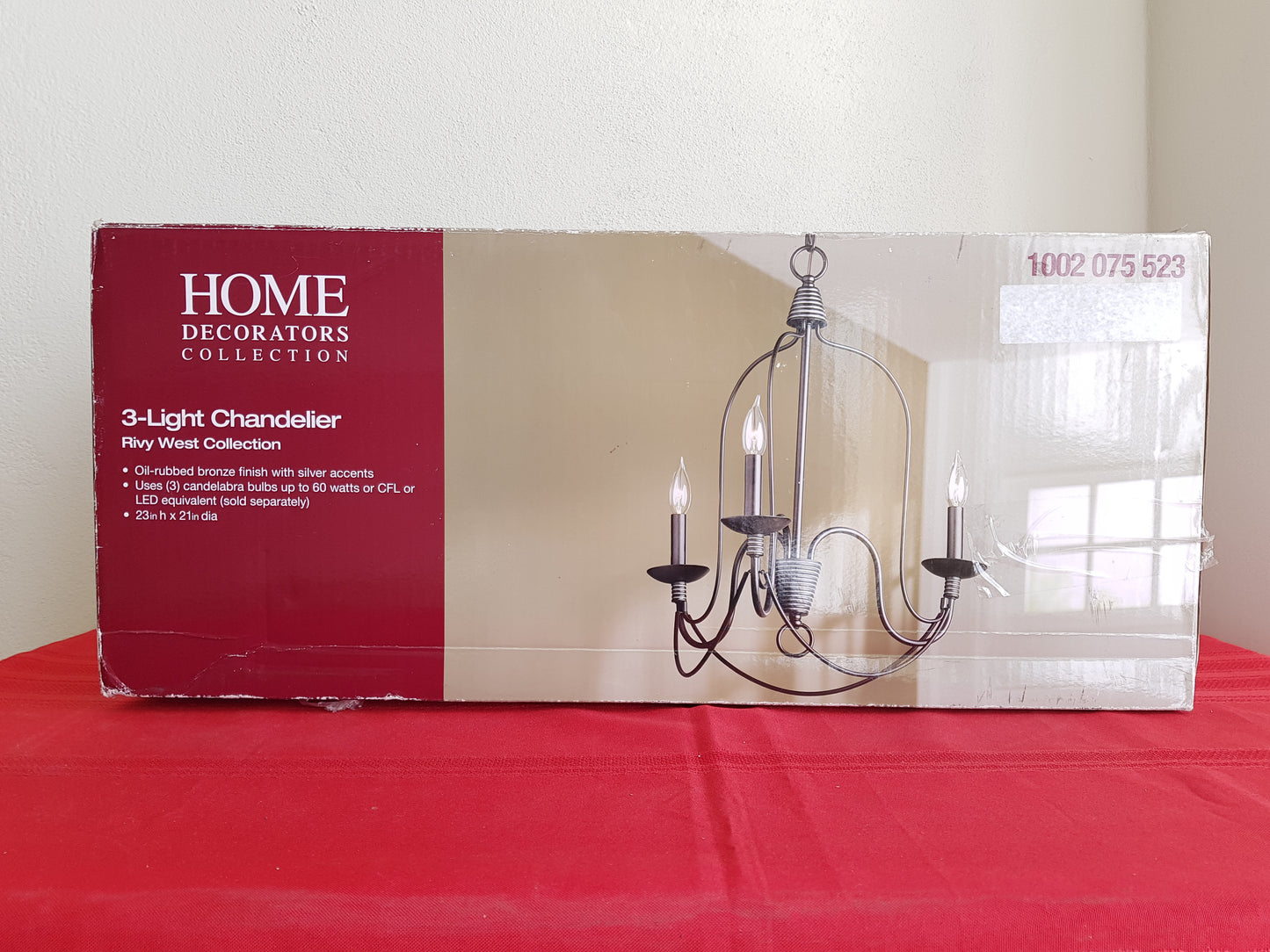 Candelabro de 3 luces - Home Decorators Rivy West Collection (Nuevo, caja abierta)