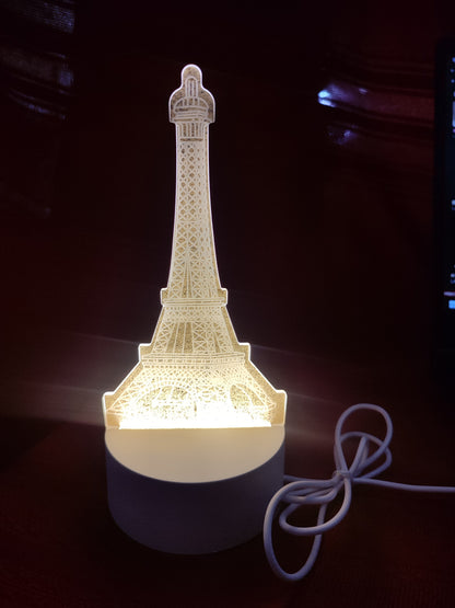 Lámpara nocturna 3D de Torre Eiffel (Nuevo)