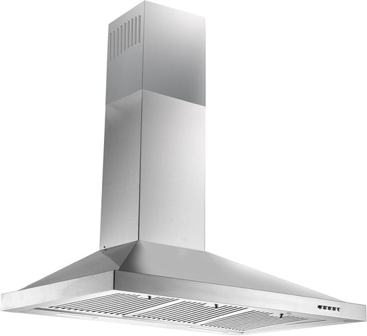 Campana de cocina con ducto de 36" de acero inoxidable con extractor y luz LED - Zomagas (Nuevo, caja abierta)