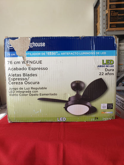 Ventilador de techo de 30" con luz LED - Westinghouse Wengue (Nuevo, caja abierta)