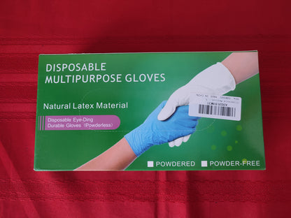 Caja de 100 guantes de látex natural transparente varias tallas (Nuevo)