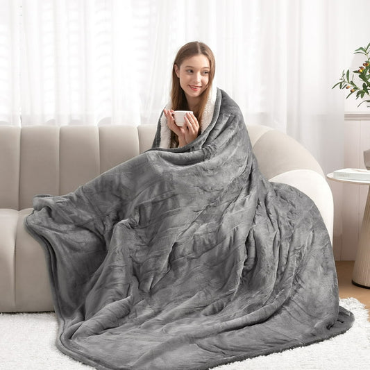 Manta térmica eléctrica color gris (62" x 84") - Homemate (Nuevo)