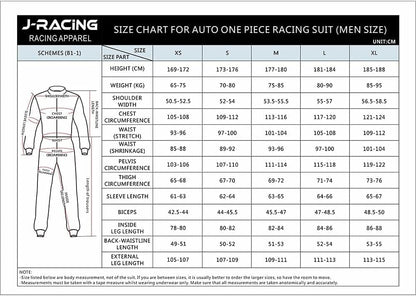 Traje de carreras profesional, SFI Rating, Talla L - J-Racing (Nuevo, empaque abierto)