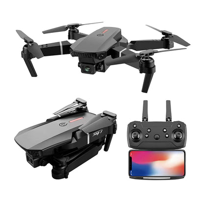 Dron plegable con doble cámara color negro - Foldable E88 (Nuevo)