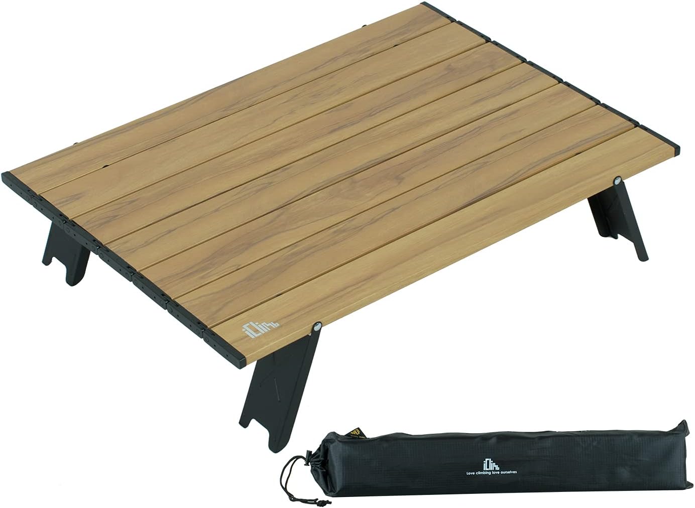 Mesa plegable ultraligera y compacta para picnic/acampar color madera - IClimb (Nuevo)