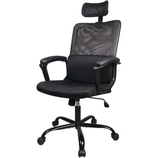 Silla para oficina ergonómica con cabezal color negro (Nuevo)