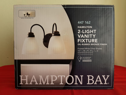 Lámpara de tocador de 2 luces - Hampton Bay Hamilton  (Nuevo, caja abierta)