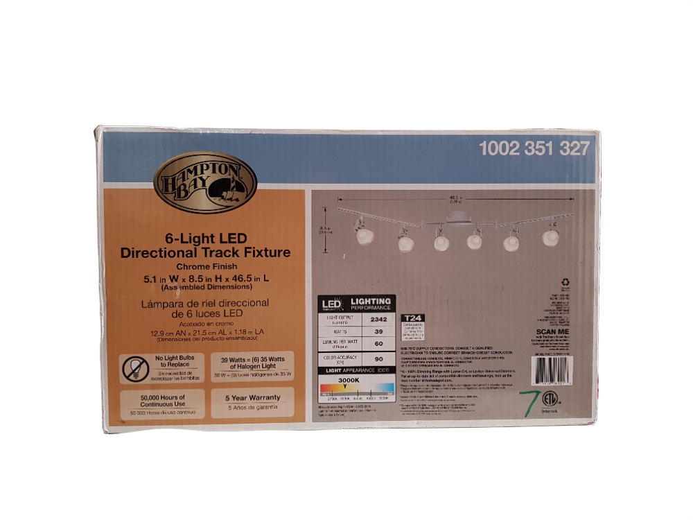 Lámpara de riel direccional de 6 luces LED - Hampton Bay (Nuevo, caja abierta)